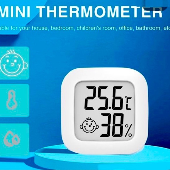 Mini Thermometer (Celsius) and Hygrometer for Indoors Multi-Function White - Picture 2 of 11